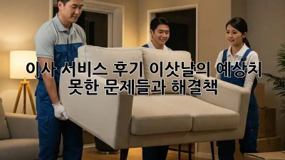 이사 서비스 후기: 이삿날의 예상치 못한 문제들과 해결책
